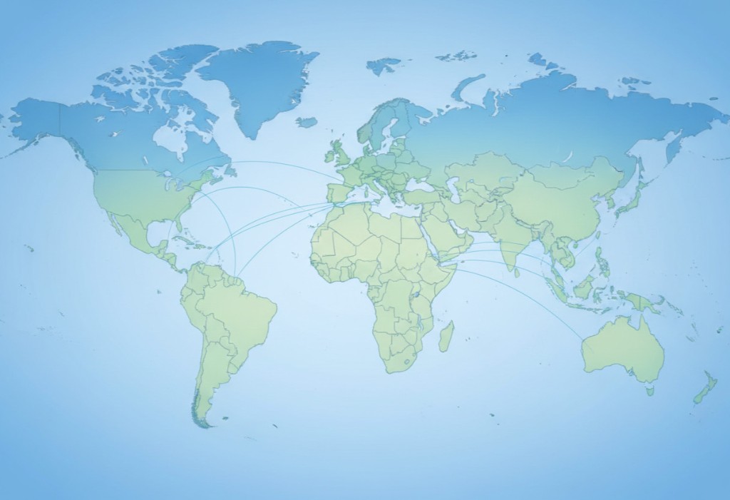 Global distribution map